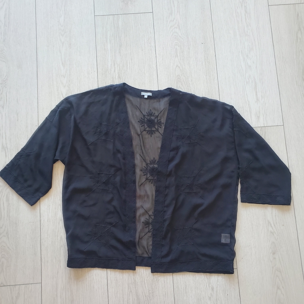 Black Sheer Women's Kimono Top